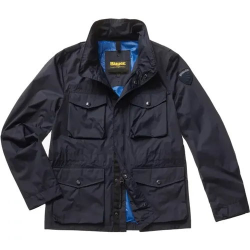 Synthetic Jacket for Men , male, Sizes: 2XL, XL, L, M, S - Blauer - Modalova