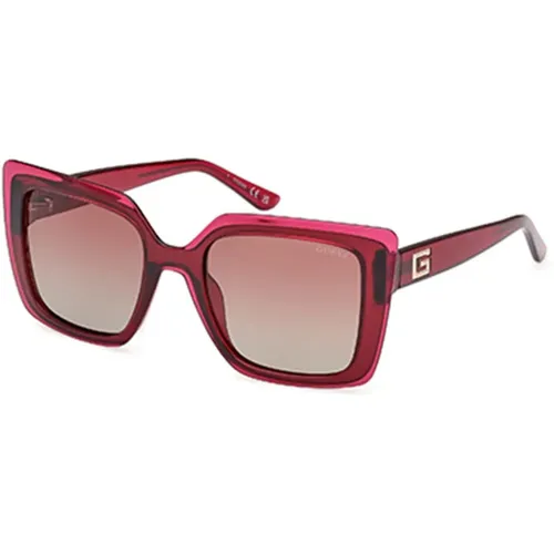 Rote Rahmen Sonnenbrille , Damen, Größe: 52 MM - Guess - Modalova