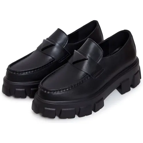 Chunky Leder Plateau-Loafer - Schwarz - Cesare Gaspari - Modalova