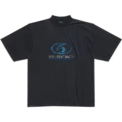 Fade Blue T-Shirt , Herren, Größe: 2XS - Balenciaga - Modalova