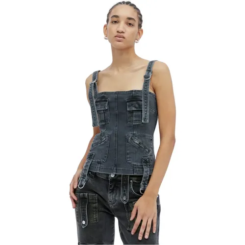 Denim Cargo Top , Damen, Größe: S - Blumarine - Modalova