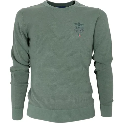 Cotton Crew Neck Sweater Ma1394 , male, Sizes: M, L, S, 3XL, XL, 2XL - aeronautica militare - Modalova