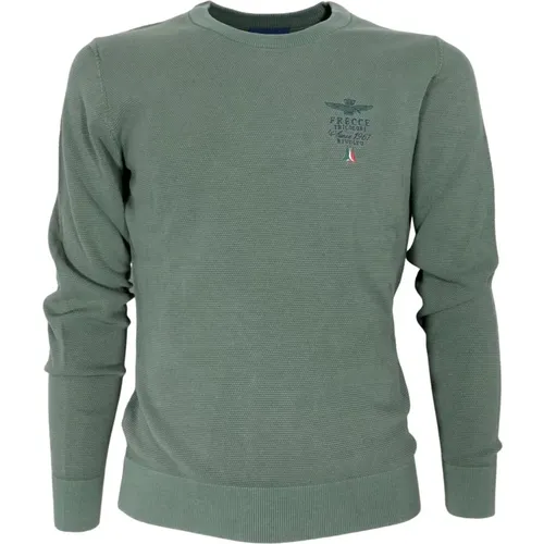 Cotton Crew Neck Sweater Ma1394 , male, Sizes: S, 3XL - aeronautica militare - Modalova