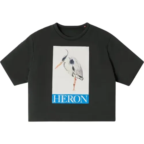 Vogel Gemaltes T-Shirt , Herren, Größe: L - Heron Preston - Modalova