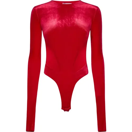 Velvet Cut-Out Bodysuit , female, Sizes: ONE SIZE - Amazuin - Modalova