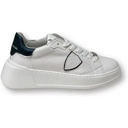 Weiße Tres Temple Low Top Sneakers , Damen, Größe: 41 EU - Philippe Model - Modalova