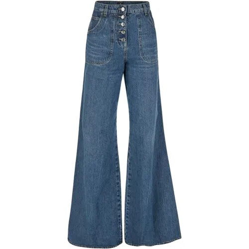 Florale Flared Jeans mit Taschen , Damen, Größe: W29 - ETRO - Modalova