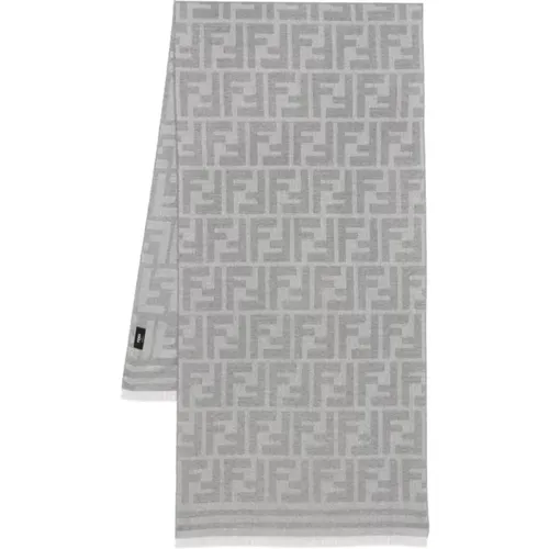 Grey Scarf FF Style , male, Sizes: ONE SIZE - Fendi - Modalova