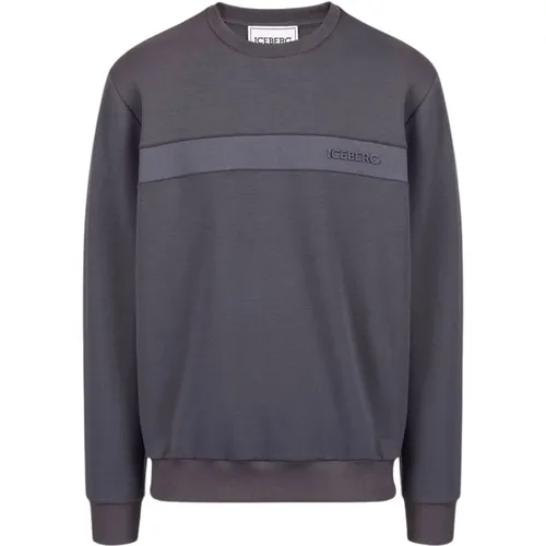 Roter Logo Crew-neck Sweatshirt , Herren, Größe: XL - Iceberg - Modalova