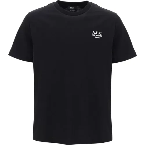 Besticktes Logo Baumwoll-T-Shirt , Herren, Größe: L - A.p.c. - Modalova