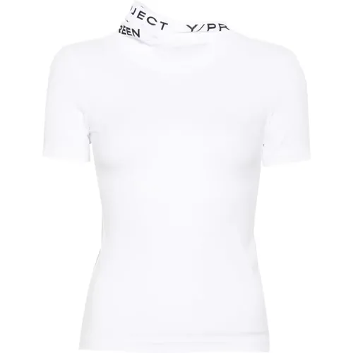 Logo-Print Triple-Collar T-Shirt , female, Sizes: M, S, XS, L - Y/Project - Modalova