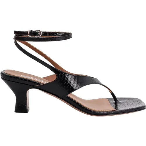 Leather Sandals Squared Toe Italy , female, Sizes: 4 UK, 7 UK, 6 UK - Paris Texas - Modalova