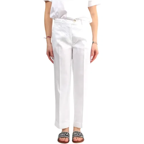 Weiße Leinen-Baumwollmischung Hose , Damen, Größe: W28 - Re-Hash - Modalova