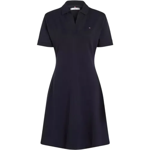 Navy Lyocell Pique Robe , female, Sizes: S, M, XL - Tommy Hilfiger - Modalova