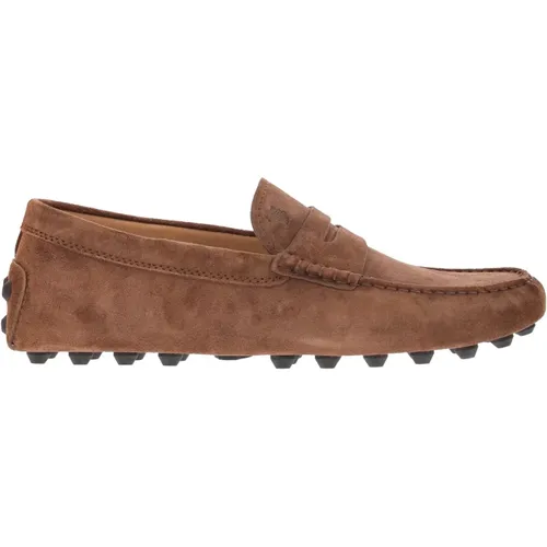 Braune Loafers - Regular Fit - Geeignet für alle Temperaturen - 100% Leder , Herren, Größe: 39 EU - TOD'S - Modalova