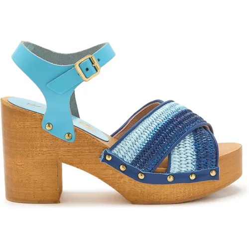 Bunte Raffia Plateau Schuhe , Damen, Größe: 41 EU - MALIPARMI - Modalova