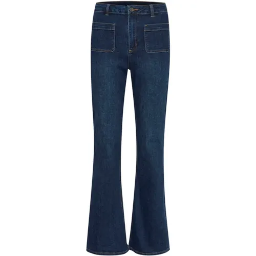 Flared Jeans Dark Denim , female, Sizes: 3XL - Kaffe - Modalova