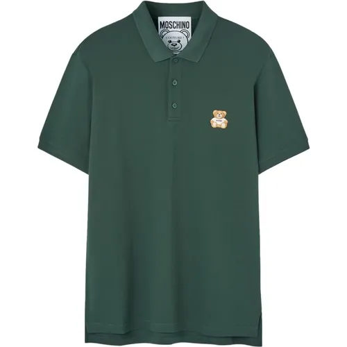 Logo Embroidered Polo Shirt , male, Sizes: L, S - Moschino - Modalova