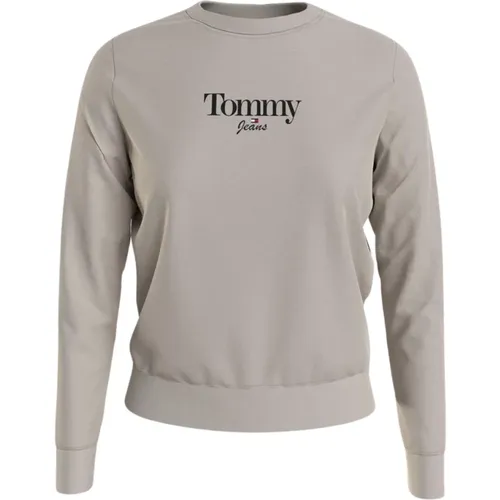 Rundhalsausschnitt Sweatshirt , Damen, Größe: 2XS - Tommy Jeans - Modalova