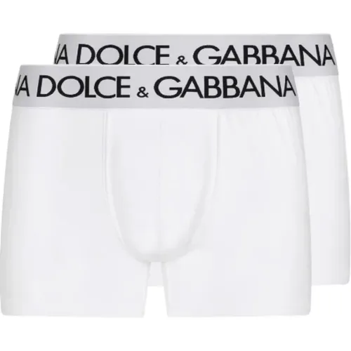Logo-print Cotton Boxers (Set of 2) , male, Sizes: L - Dolce & Gabbana - Modalova