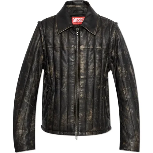 Leather jacket L-Albert , male, Sizes: L, 2XL, XL, S - Diesel - Modalova