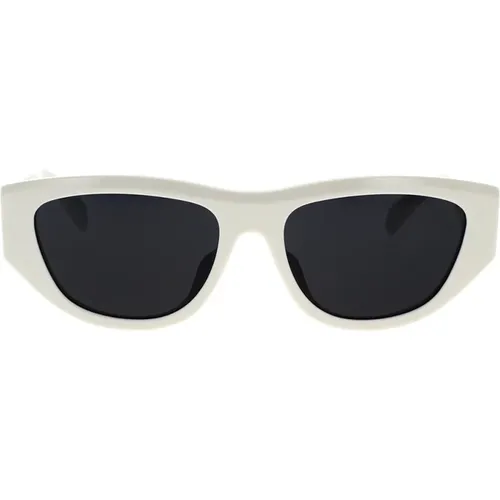 Stilvolle Cat-Eye Sonnenbrille Elfenbein/Grau , unisex, Größe: 55 MM - Celine - Modalova