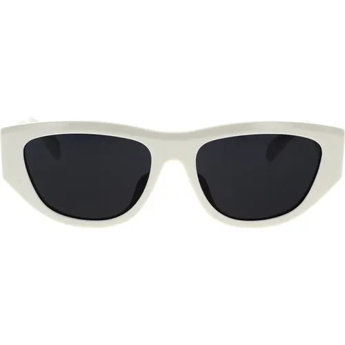 Stilvolle Cat-Eye Sonnenbrille Elfenbein/Grau , unisex, Größe: 55 MM - CELINE - Modalova