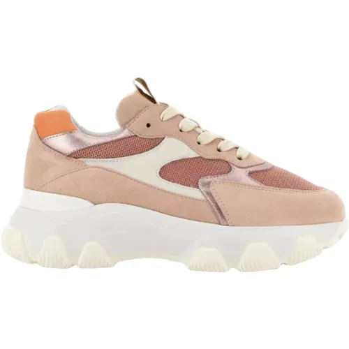 Rosa Leder Sneakers Hyperactive - Hogan - Modalova