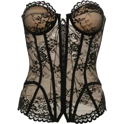 Floral-Lace Bustier Top , female, Sizes: 2XS - Giuseppe Di Morabito - Modalova