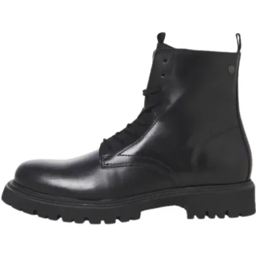 Leather Boot for Men , male, Sizes: 7 UK, 6 UK, 8 UK, 10 UK, 9 UK, 11 UK - jack & jones - Modalova