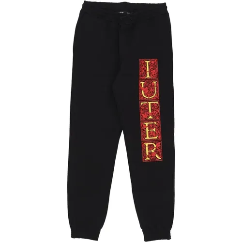 Schwarze Fleece Trainingshose Stylische Sweatpant , Herren, Größe: M - IUTER - Modalova