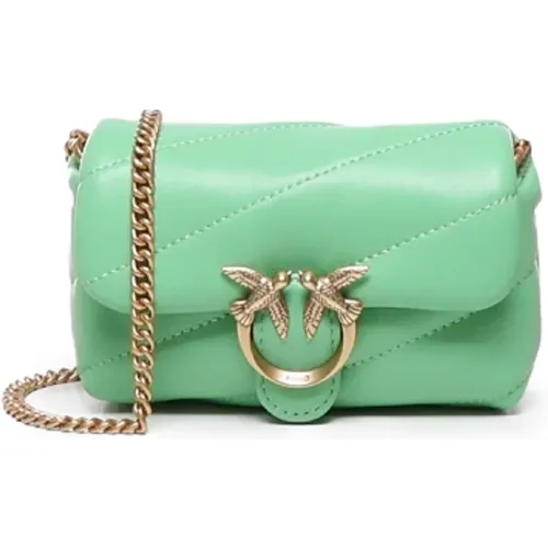 Grüne Micro Love Bag Puff , Damen, Größe: ONE Size - pinko - Modalova