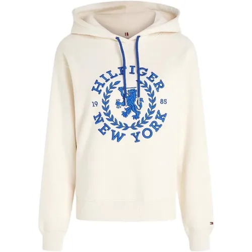 Regular FIT Sweatshirt With Hood AND TH. Coat OF Arms , female, Sizes: XS, L, M, S - Tommy Hilfiger - Modalova