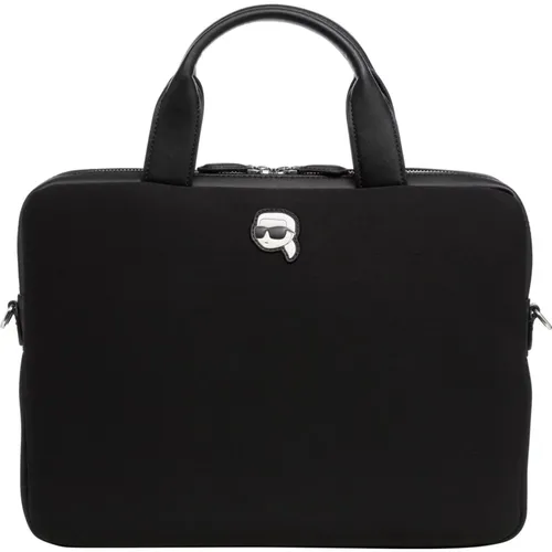 Classic Briefcase with Adjustable Detachable Strap , male, Sizes: ONE SIZE - Karl Lagerfeld - Modalova