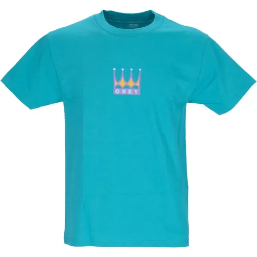 Klassisches Teal Herren Rundhals T-Shirt - Obey - Modalova