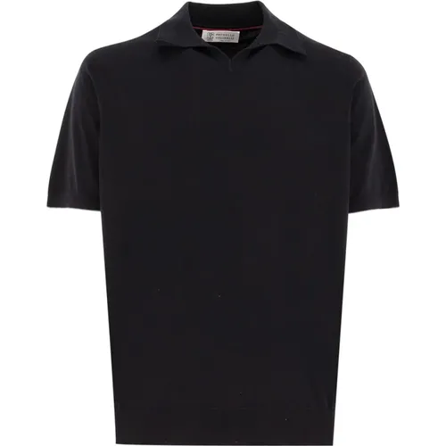 Sophisticated Ribbed Cotton Polo Shirt , male, Sizes: 5XL, 4XL - BRUNELLO CUCINELLI - Modalova