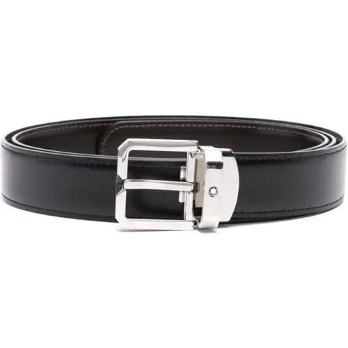 Reversible Leather Belt Brown , male, Sizes: ONE SIZE - Montblanc - Modalova