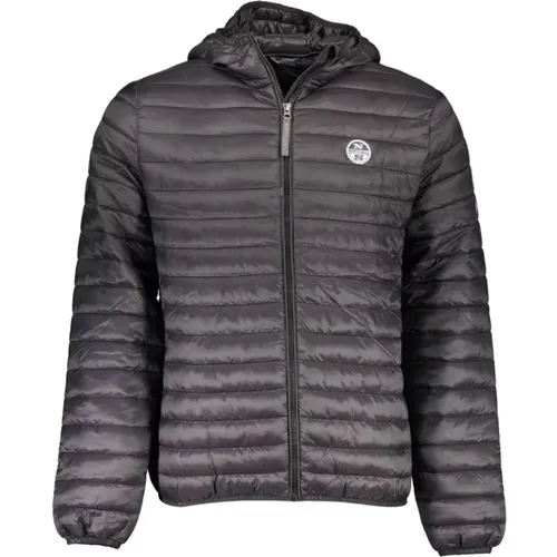 Schwarze Kapuzenjacke aus Polyamid , Herren, Größe: XL - North Sails - Modalova