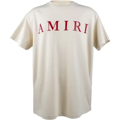 Beige Logo Print T-Shirt Amiri - Amiri - Modalova