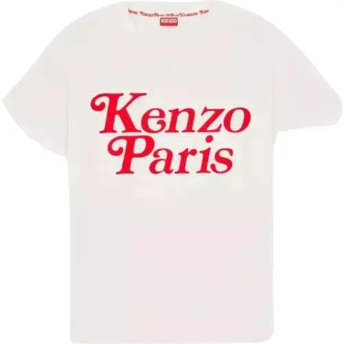 Weißes Verdy T-Shirt mit rotem Logo , Damen, Größe: S - Kenzo - Modalova