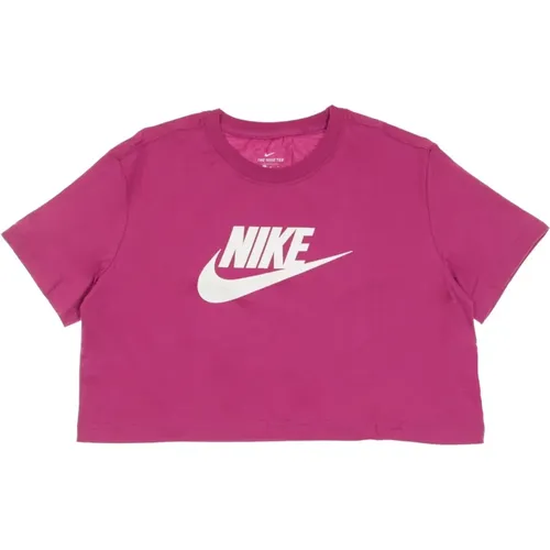 Kaktusblume Crop Icon T-Shirt , Damen, Größe: L - Nike - Modalova