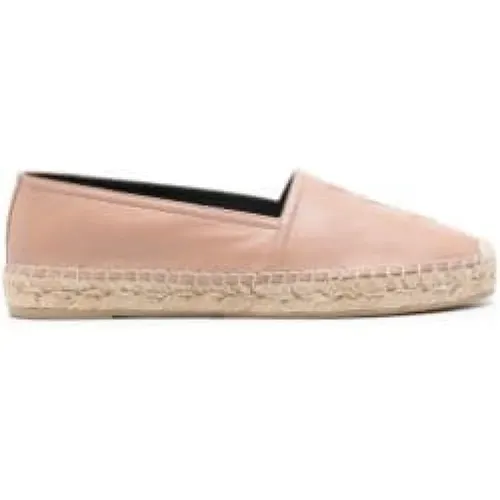 Cassandre Leather Espadrilles , female, Sizes: 4 UK, 4 1/2 UK, 7 UK, 5 UK - Saint Laurent - Modalova