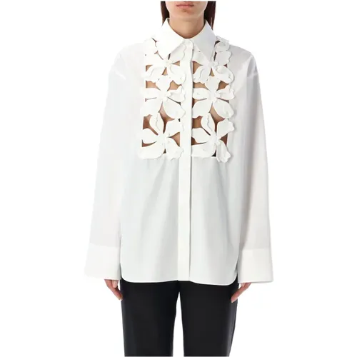 Embroidered Popeline Shirt , female, Sizes: XS - Valentino Garavani - Modalova