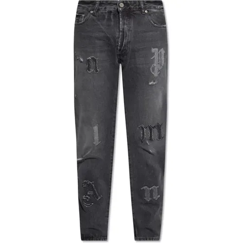 Jeans mit Logo-Patches , Herren, Größe: W33 - Palm Angels - Modalova