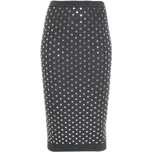 Crystal Embellished Ribbed Knit Skirt , female, Sizes: XL - N21 - Modalova