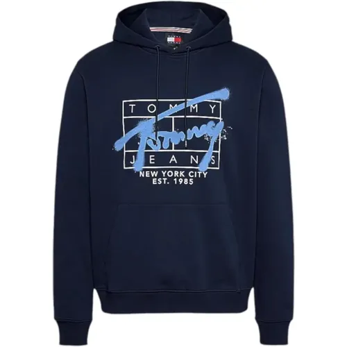 Signature Hoodie - Bedrucktes Logo - Tommy Jeans - Modalova