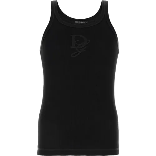 Cotton Tank Top , male, Sizes: XL, L - Dolce & Gabbana - Modalova