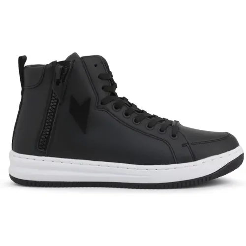 Metallösen-Zip-Sneaker aus Kunstleder , Herren, Größe: 37 1/2 EU - Emporio Armani EA7 - Modalova