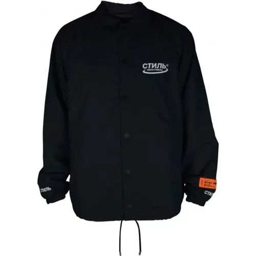 Schwarze Logo-Jacke mit Kapuze , Herren, Größe: S - Heron Preston - Modalova