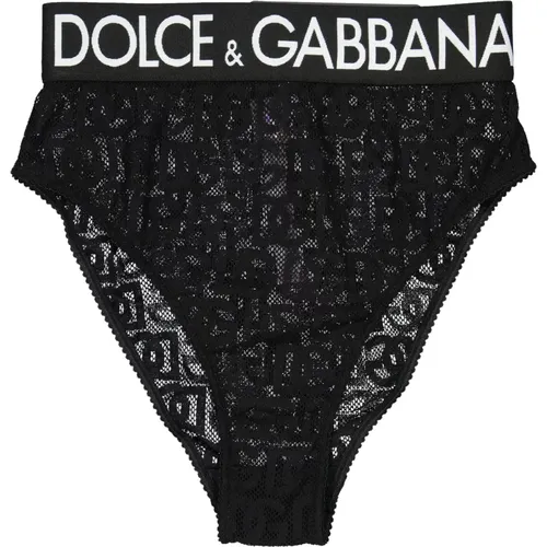 High-Waisted Mesh Cheeky Bottoms - Dolce & Gabbana - Modalova